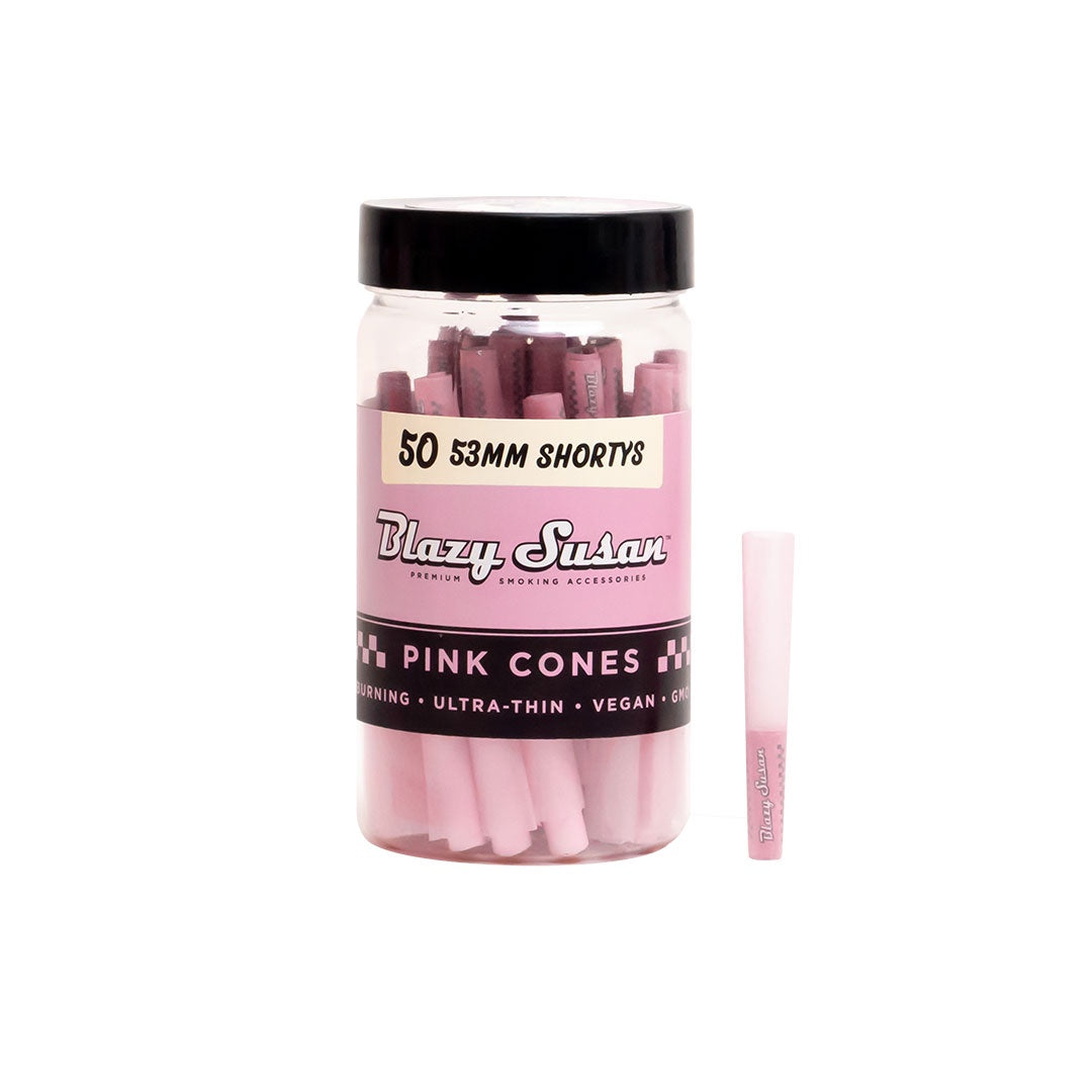 Blazy Susan 53mmn Shortys Cones 50pk Pink